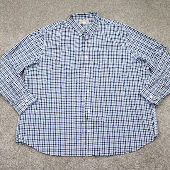 Duluth Wrinklefighter Shirt Adult 3XL XXXL Blue/White Checkered L/S Button Up - Picture 1 of 12